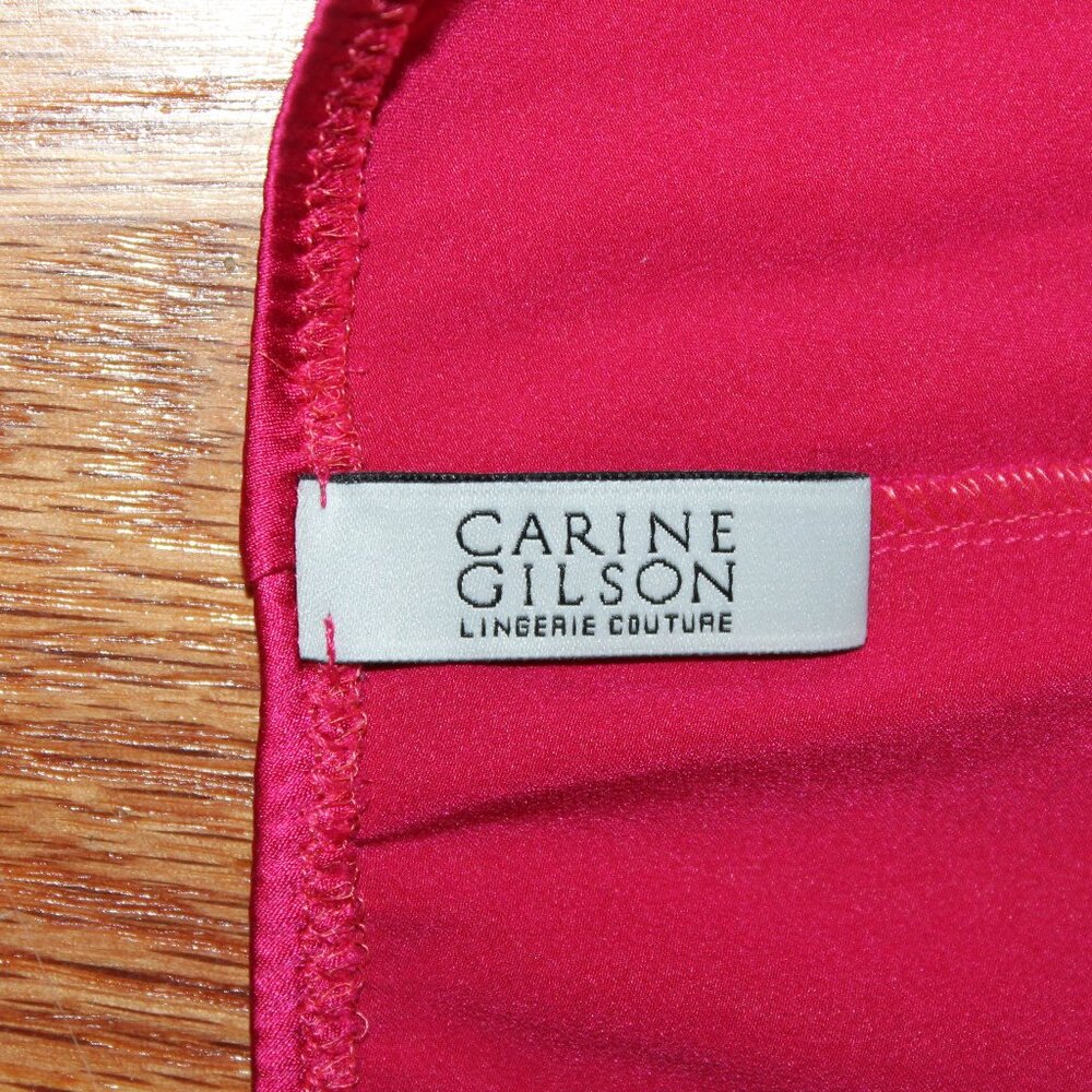 Carine Gilson panty Medium hot pink Chantilly lace trim stretch silk satin NWOT - Picture 11 of 11